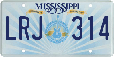 MS license plate LRJ314