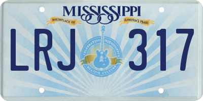 MS license plate LRJ317