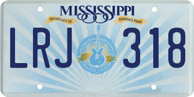 MS license plate LRJ318