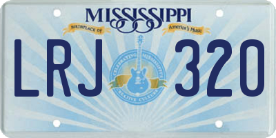 MS license plate LRJ320