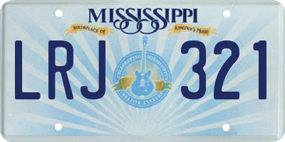 MS license plate LRJ321