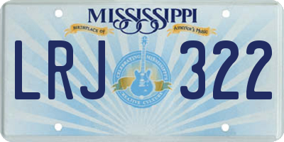 MS license plate LRJ322