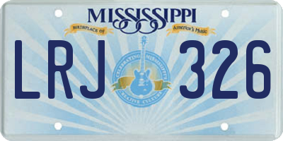MS license plate LRJ326