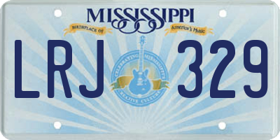 MS license plate LRJ329