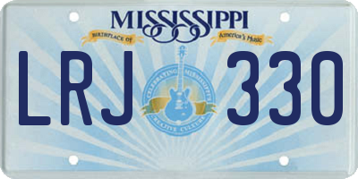 MS license plate LRJ330