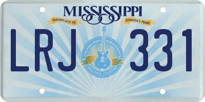 MS license plate LRJ331