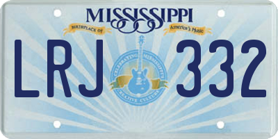 MS license plate LRJ332