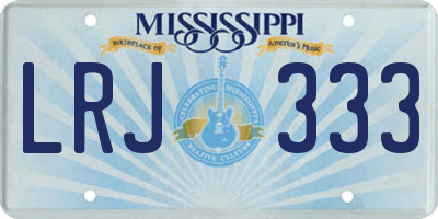 MS license plate LRJ333