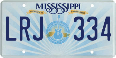 MS license plate LRJ334