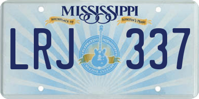MS license plate LRJ337