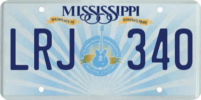 MS license plate LRJ340