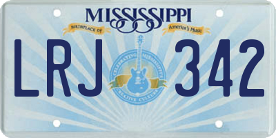 MS license plate LRJ342