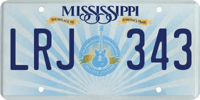 MS license plate LRJ343