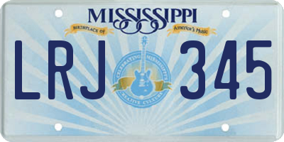 MS license plate LRJ345