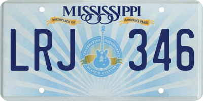 MS license plate LRJ346