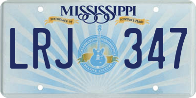 MS license plate LRJ347