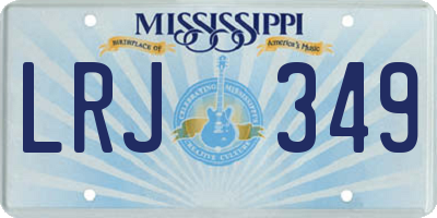 MS license plate LRJ349