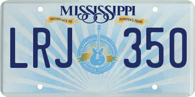 MS license plate LRJ350