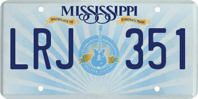 MS license plate LRJ351