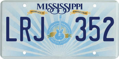MS license plate LRJ352
