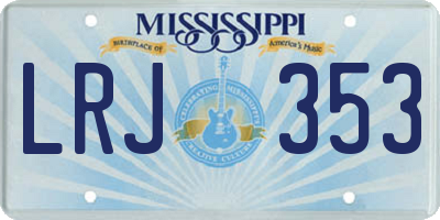 MS license plate LRJ353