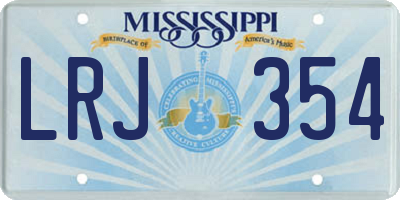 MS license plate LRJ354