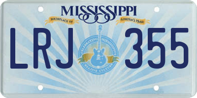 MS license plate LRJ355