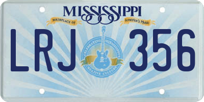 MS license plate LRJ356