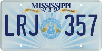 MS license plate LRJ357