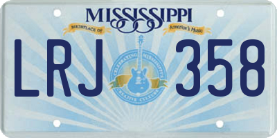 MS license plate LRJ358