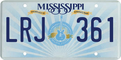 MS license plate LRJ361