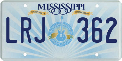 MS license plate LRJ362