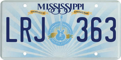 MS license plate LRJ363