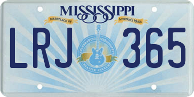 MS license plate LRJ365