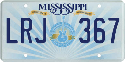 MS license plate LRJ367