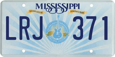 MS license plate LRJ371