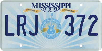 MS license plate LRJ372