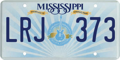 MS license plate LRJ373