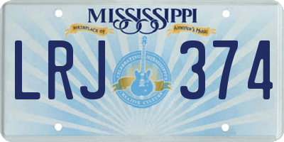 MS license plate LRJ374
