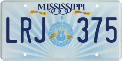 MS license plate LRJ375