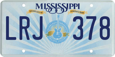 MS license plate LRJ378