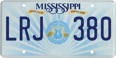 MS license plate LRJ380
