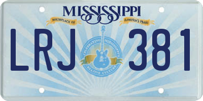 MS license plate LRJ381