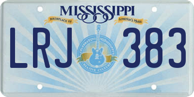 MS license plate LRJ383