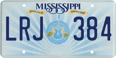 MS license plate LRJ384