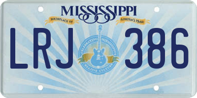 MS license plate LRJ386