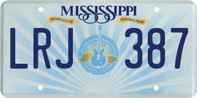 MS license plate LRJ387