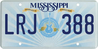 MS license plate LRJ388