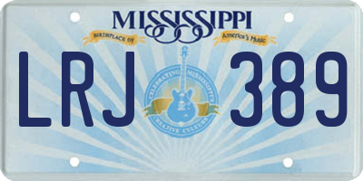 MS license plate LRJ389