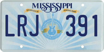 MS license plate LRJ391